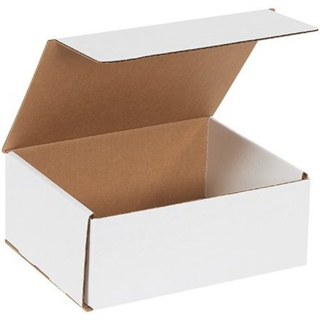 BOX PACKAGING Corrugated Mailers, 10"L x 8"W x 4"H, White M1084